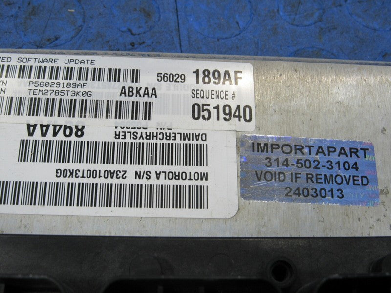 06 Dodge Ram Truck 3.7 V6 AT ECU ECM PCM Engine Computer 56029189AF 18