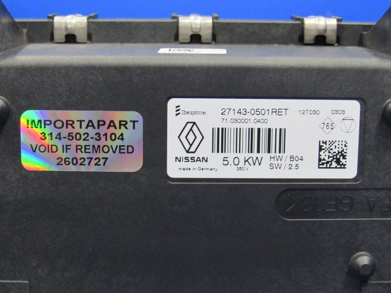11-12 Nissan Leaf Electric EV PTC Electric Water Heater Unit 27143-050