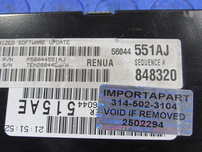 PROGRAMMED PLUG & PLAY 05 Grand Cherokee WK 4.7 2WD ECM 56044551AJ 551