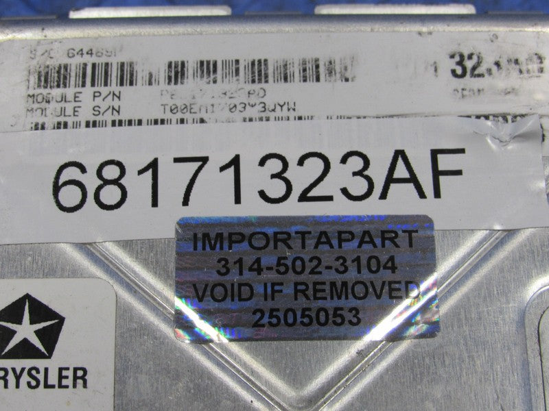 13 Dodge Charger 3.6L RWD ECU ECM PCM Engine Computer 68171323AF 323 P