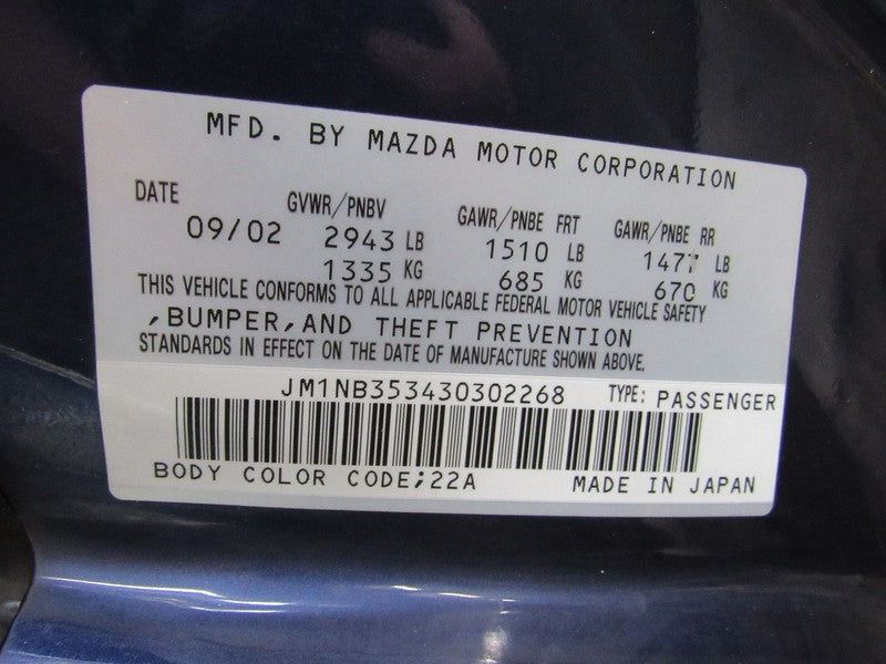 03-05 Mazda Miata MX-5 Instrument Cluster Speedometer Odometer 121299