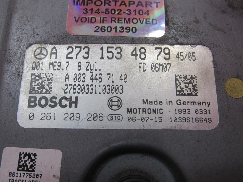 07-08 Mercedes GL450 X164 ECU ECM PCM Engine Computer UNLOCKED 273 153