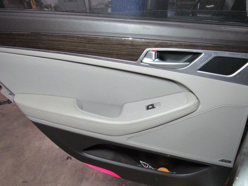 15-17 Genesis G80 Left LH Driver Side Rear Door Trim Panel Gray