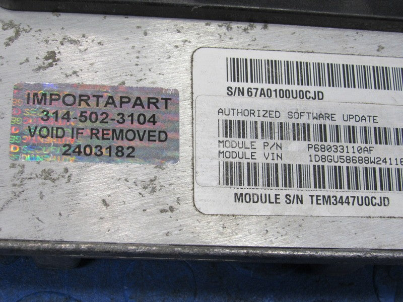 PLUG & PLAY 08 Dodge Nitro 4.0L 4X4 Engine Computer ECU 68033110 PROG 