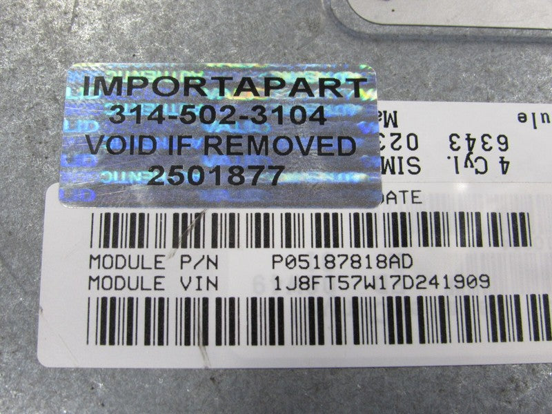 PROGRAMMED PLUG & PLAY 07 Compass Patriot 2.4 CVT FWD ECM 05187818AD 8