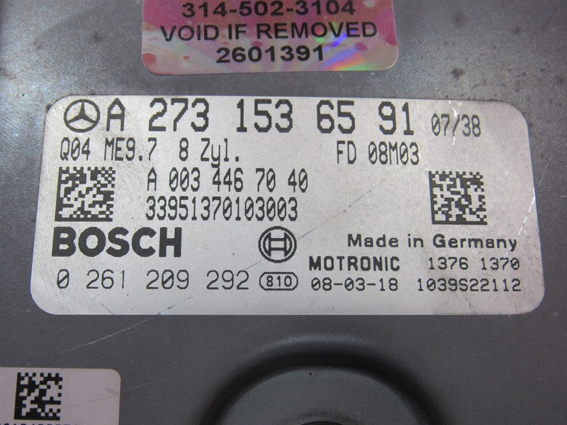 07-09 Mercedes CL550 S550 ECU ECM PCM Engine Computer UNLOCKED 273 153