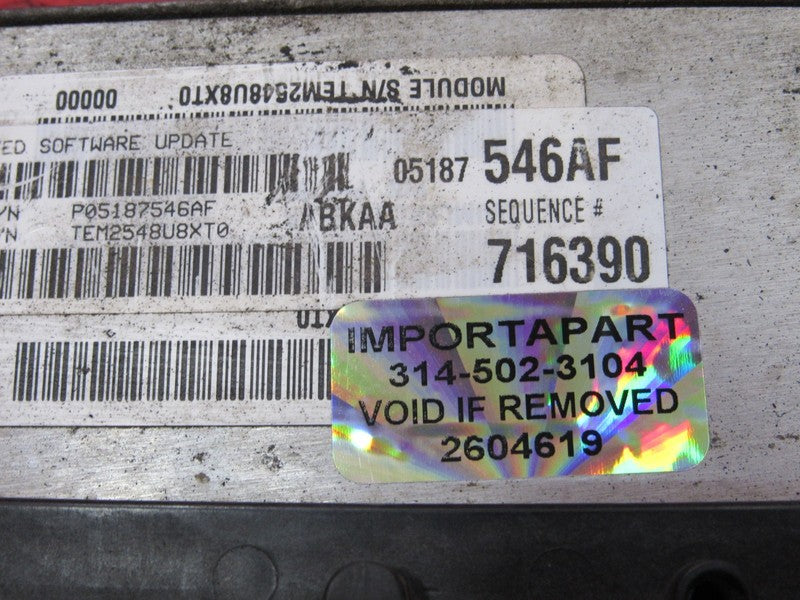 09 Dodge Ram 1500 Truck 3.7L AT ECU PCM Engine Computer 05187546AF 546