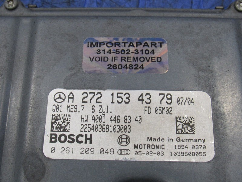 06 Mercedes-Benz E350 ECU ECM PCM Engine Computer UNLOCKED 272 153 43 