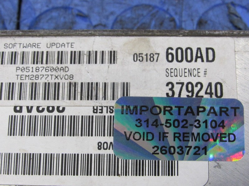 PROGRAMMED PLUG & PLAY 08 Dodge Durango 5.7L ECM 05187600AD 600 PROG 3
