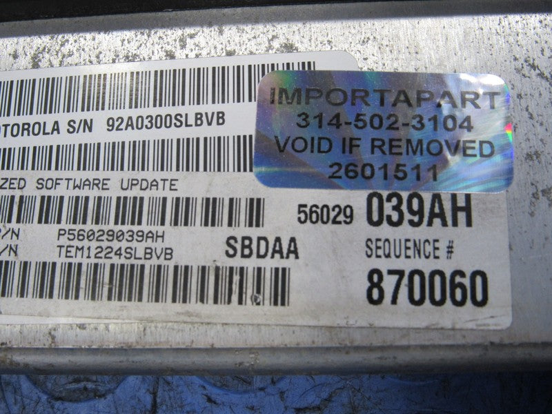 PLUG & PLAY 04 Dodge Durango 5.7 V8 Hemi Engine Computer ECU 56029039 
