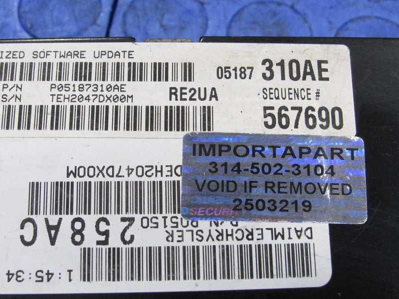 PROGRAMMED PLUG & PLAY 08 Grand Cherokee 5.7 ECM 05187310AE 310 PROG 3