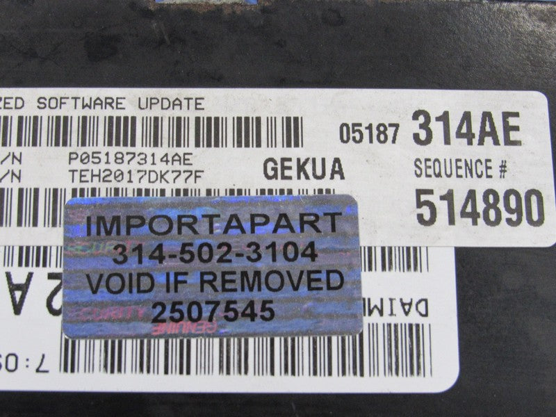 PLUG & PLAY 08 Jeep Commander XK 3.7L 4X2 Engine Computer ECU 05187314