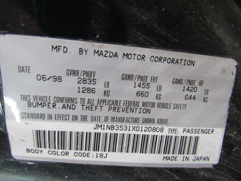 99-00 Mazda Miata MX-5 NB1 1.8L Alternator Generator Assembly