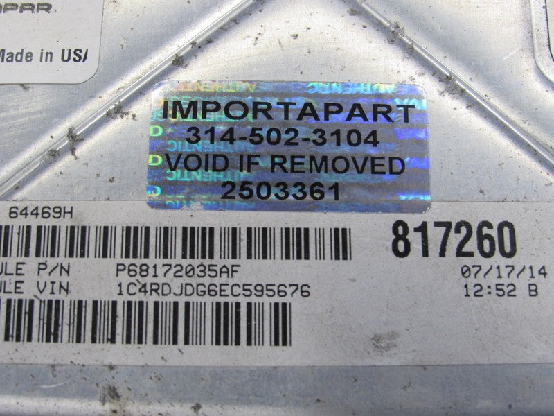 PROGRAMMED PLUG & PLAY 14 Dodge Durango 3.6L V6 2WD ECM 68172035AF 035