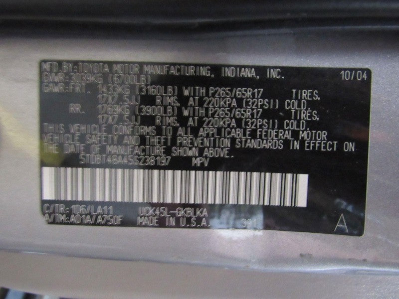 05 Toyota Sequoia Instrument Cluster Speedometer Odometer 288325