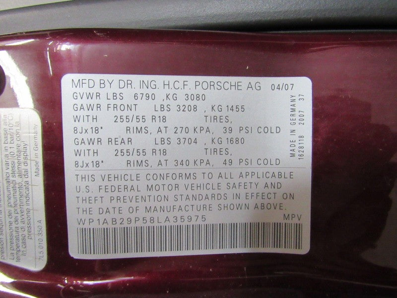 08-10 Porsche Cayenne Left LH Driver Side Power Door Mirror Carmon Red