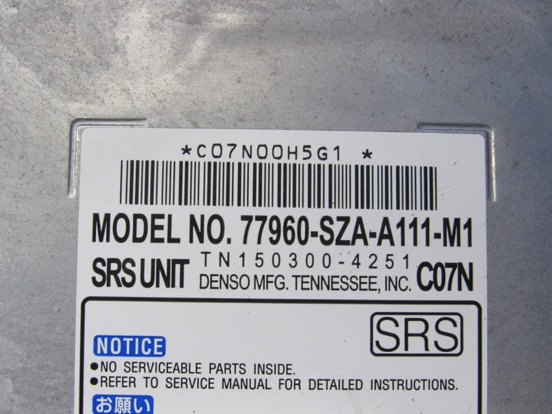 13-14 Honda Pilot SRS Airbag Air Bag Control Unit Module OEM 77960-SZA
