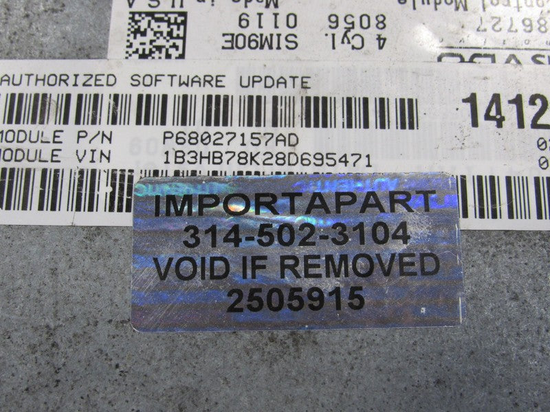 PROGRAMMED PLUG & PLAY 08 Dodge Caliber 2.4 CVT FWD ECM 68027157AD 157