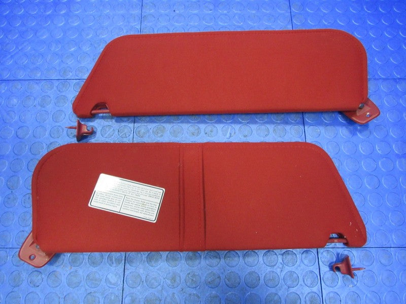 87-96 F150 F250 F350 Bronco Right Left Sun Visor Shade Red Pair Set 54