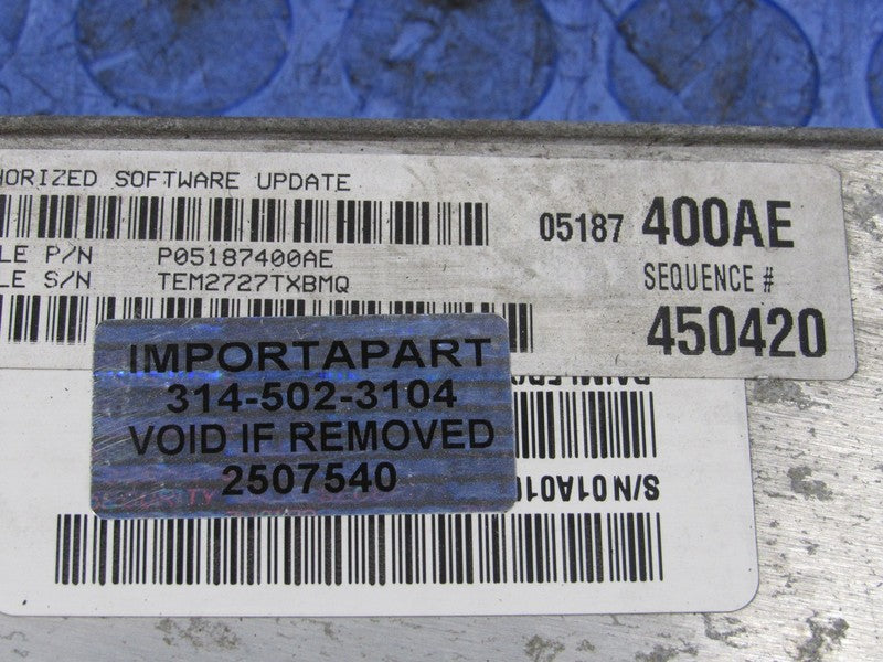 PLUG & PLAY 08 Dodge Durango 3.7L V6 Engine Computer ECU 05187400 PROG