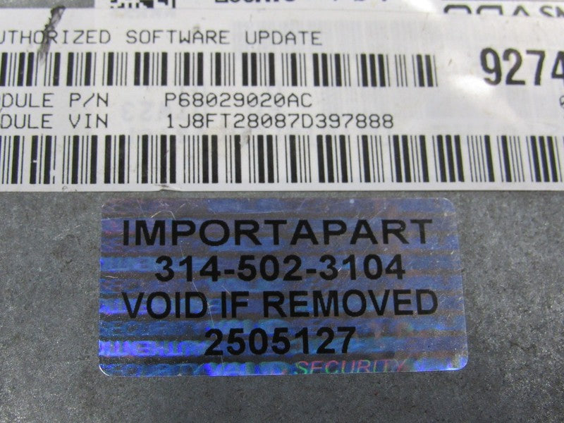 PROGRAMMED PLUG & PLAY 07 Compass Patriot 2.0 CVT FWD ECM 68029020AC 0