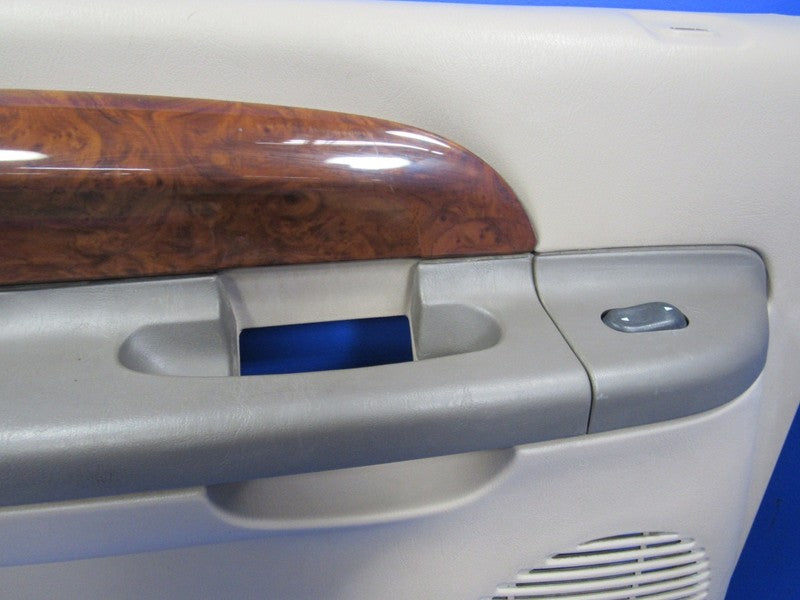00-02 Ford Excursion Rear Left Driver Inner Door Panel Wood Beige 6737