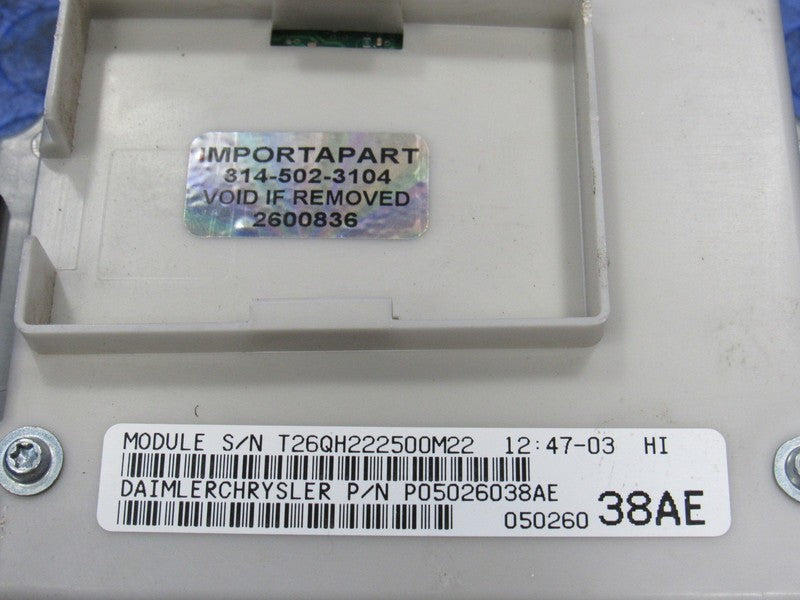 06 Jeep Liberty 2.8L CRD Diesel BCM Body Module Fuse Box Block 0502603