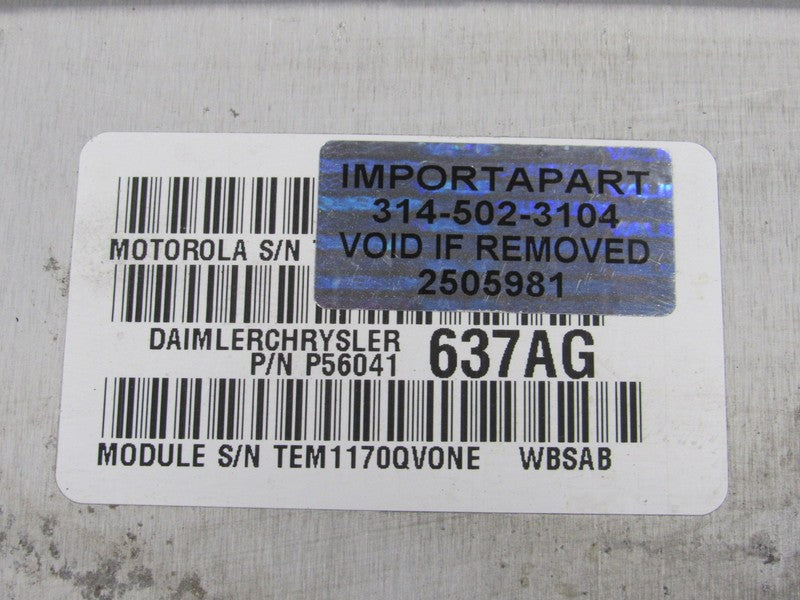 PROGRAMMED PLUG & PLAY 00 Jeep Grand Cherokee 4.0L ECM 56041637AG 637 