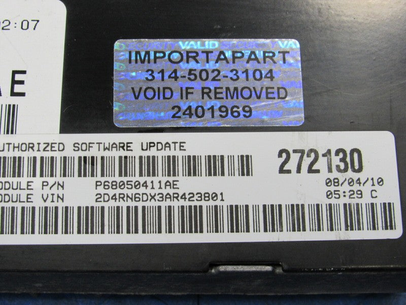 PROGRAMMED PLUG & PLAY 10 Caravan T & C 4.0 ECU ECM PCM 68050411AE 411