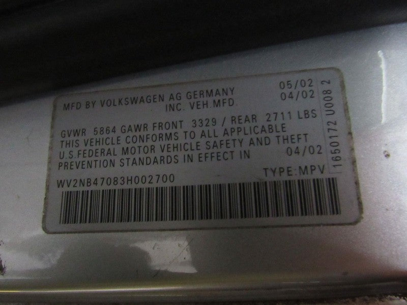 02-03 Volkswagen Eurovan ABS Anti Lock Brake Pump P/N 0 265 202 452