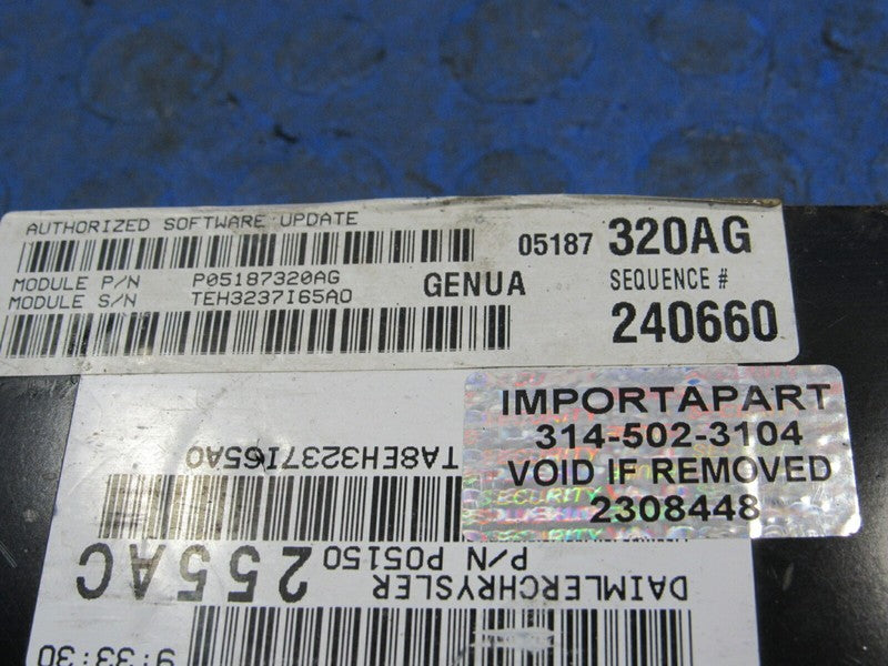 PROGRAMMED PLUG & PLAY 08 Jeep Commander 4.7L ECU PCM 05187320AG 320 P