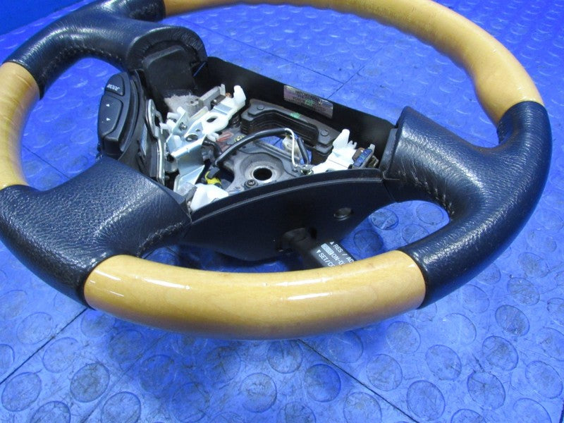 02-05 Lexus SC430 Driver Steering Wheel Wood Grain Black Leather OEM 5