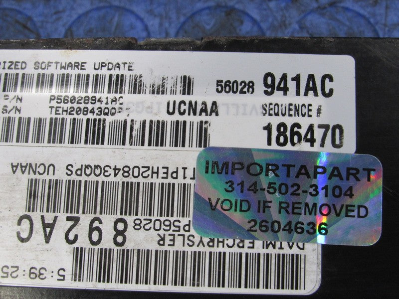 PROGRAMMED PLUG & PLAY 05 Dodge Ram 1500 AT 4.7L ECU 56028941AC 941 PR