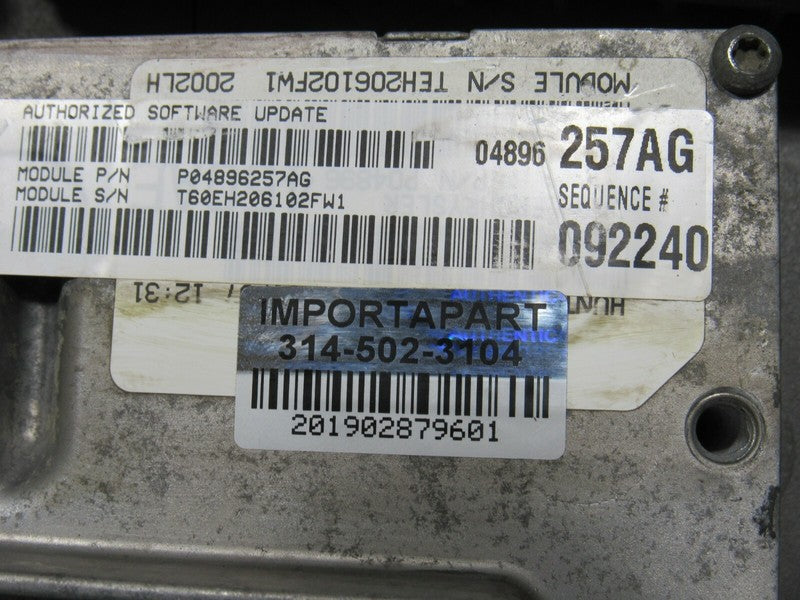 PROGRAMMED PLUG & PLAY 02 300M Concorde Intrepid 2.7L ECM 257 04896257