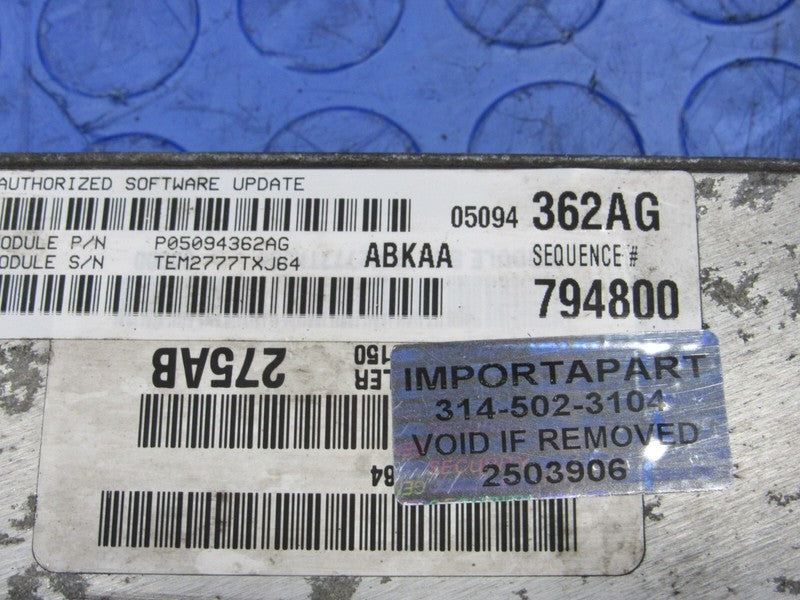 PROGRAMMED PLUG & PLAY 08 Dodge Ram 3.7L AT ECM 05094362AG 362 PROG 39