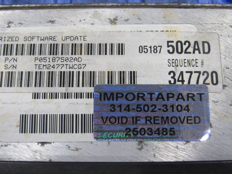 PROGRAMMED PLUG & PLAY 08 Dodge Durango 4.7L V8 4x4 ECM 05187502AD 502