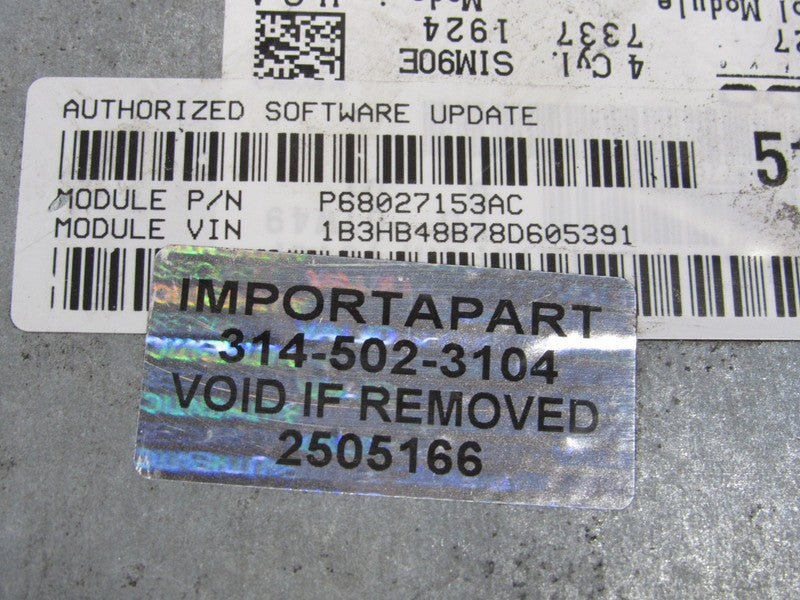 PROGRAMMED PLUG & PLAY 08 Dodge Caliber 2.0L CVT ECM 68027153AC 153 PR