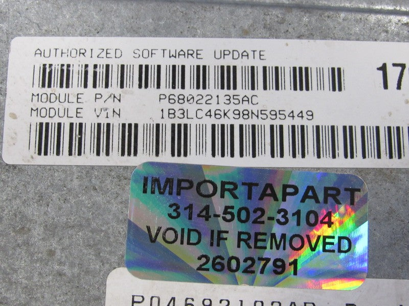 PROGRAMMED PLUG & PLAY 07 08 Sebring Avenger 2.4L ECU 68022135AC 135 P