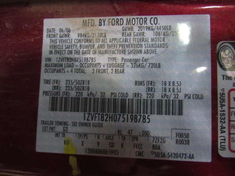 05-09 Ford Mustang Left LH Driver Side Master Power Window Switch Gray
