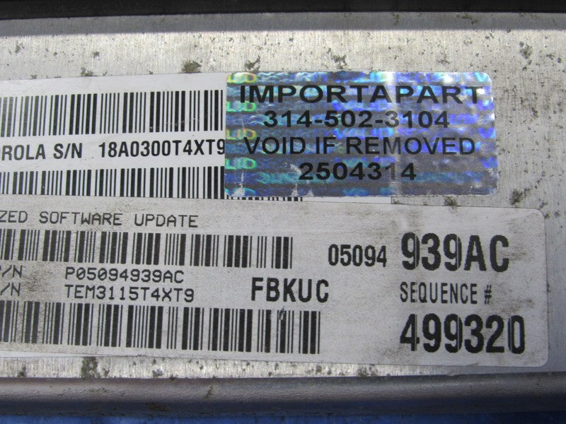 PROGRAMMED PLUG & PLAY 06 Jeep Liberty KJ 3.7L AT ECM 05094939AC 939 P