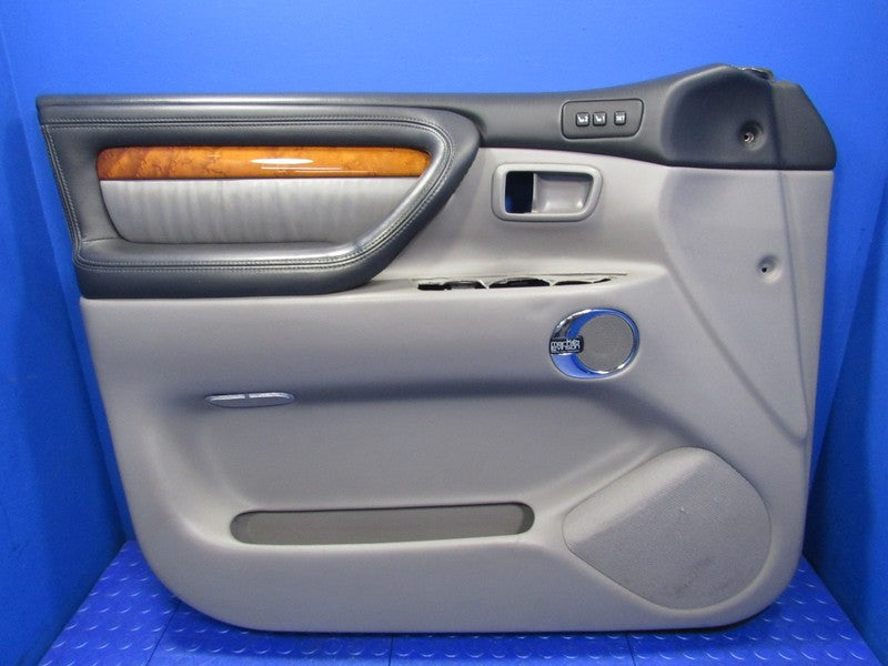 04-07 Lexus LX470 UZJ100 Front Left LH Driver Door Panel Grey Leather 