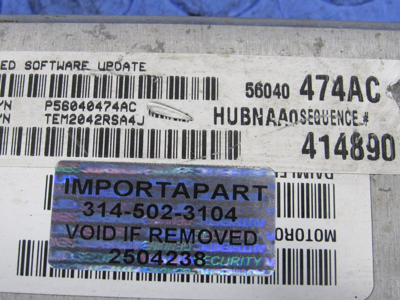 PROGRAMMED PLUG & PLAY 03 Dodge Ram 1500 4.7L V8 AT ECM 56040474AC 474