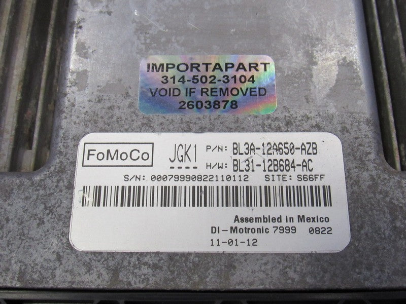 11 Ford F150 3.5L EcoBoost 4x4 ECU ECM PCM Engine Computer BL3A-12A650
