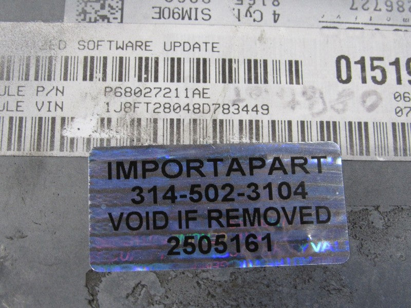 PLUG & PLAY 08 Compass Patriot 2.0L FWD Engine Computer ECU 68027211 P