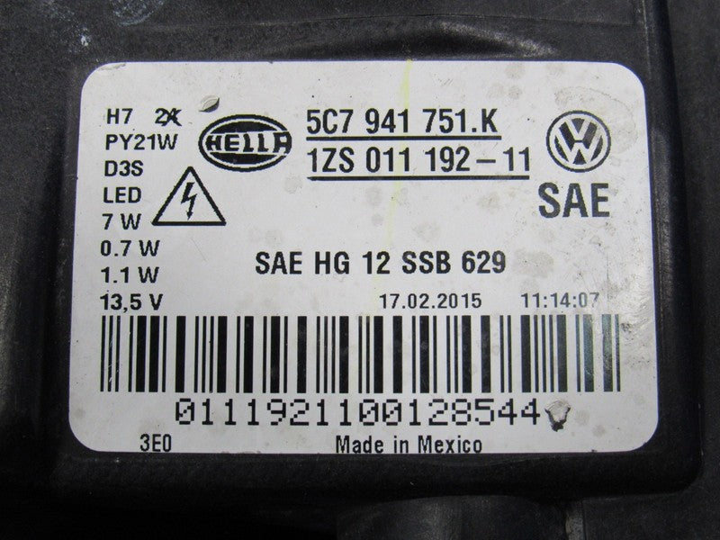 15-16 VW Jetta GLI Left Driver AFS Xenon HID Headlight Head Light Lamp