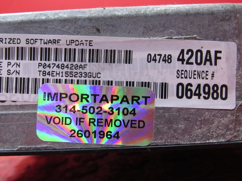 PROGRAMMED PLUG & PLAY 02 Caravan Voyager 2.4L ECU 04748420AF 420 PROG