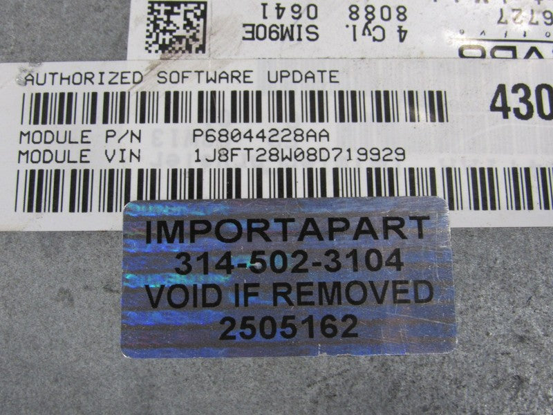 PROGRAMMED PLUG & PLAY 08 Compass Patriot 2.4 MT FWD ECM 68044228AA 22