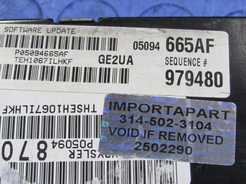 PROGRAMMED PLUG & PLAY 07 Jeep Commander 5.7L ECM 05094665AF 665 PROG 