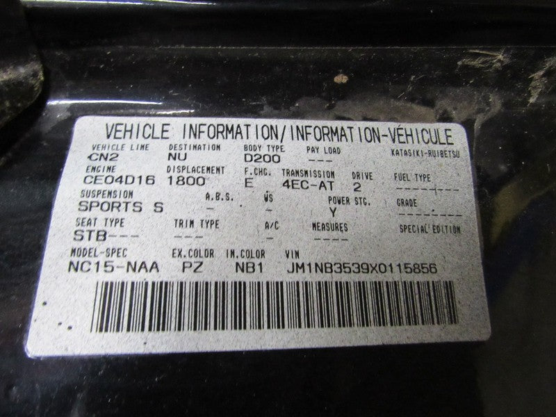 99-05 Mazda Miata MX-5 NB 1.8L Fuel Pump Assembly W Level Sending Unit