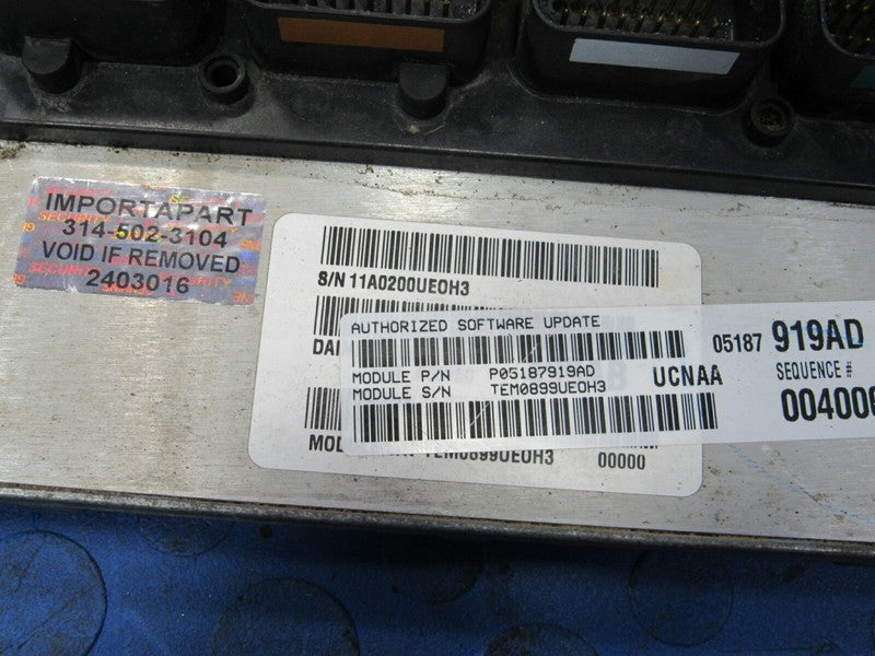 10 Dodge Ram 1500 Truck 4.7L ECU ECM PCM Engine Computer 05187919AD 91